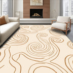 Organic Swirls Cream Gold Pattern Rug