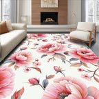 Elegant Peony Floral Pattern Rug