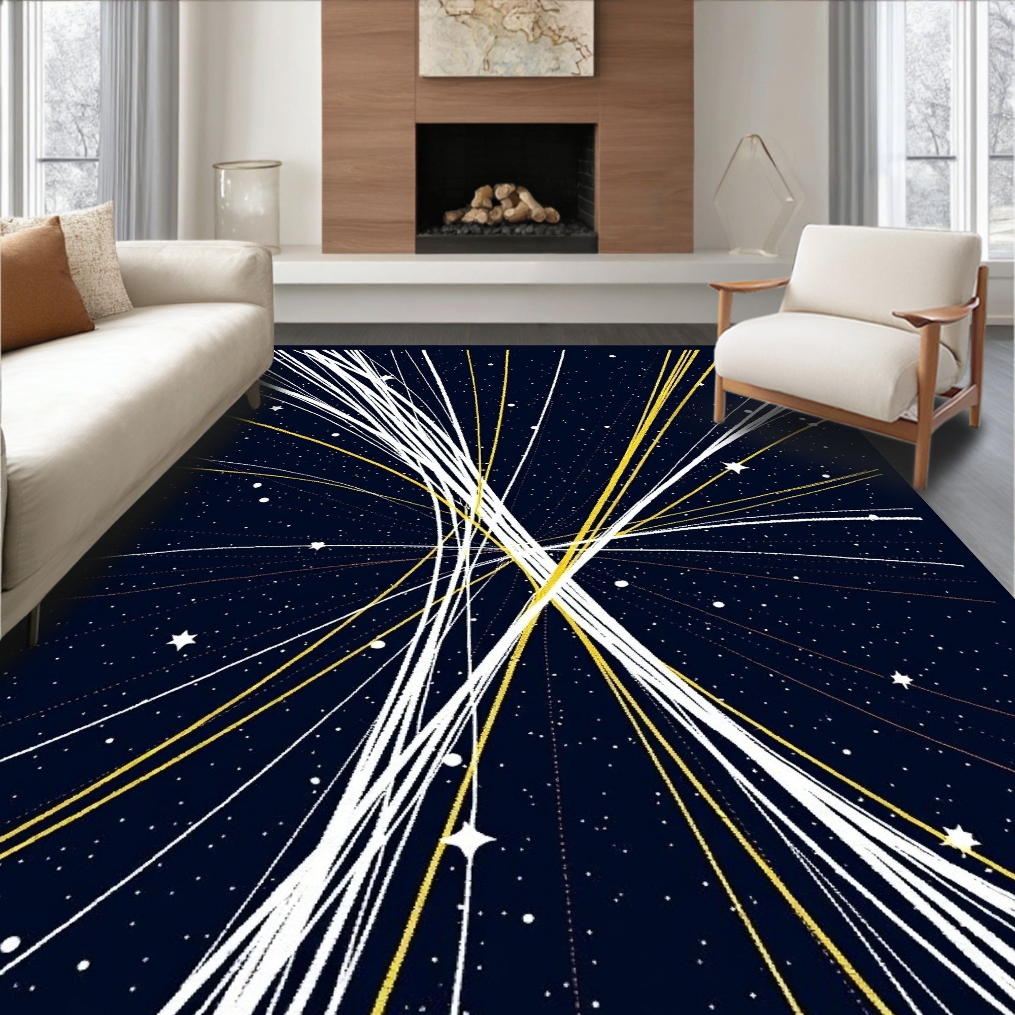 Cosmic Burst Bright Starburst Rug