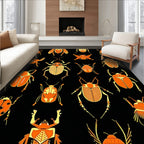 Orange Bug Pattern Design Rug