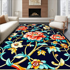 Vibrant Floral Art Nouveau Pattern Design Rug