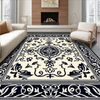 Classic Floral Scrollwork Intricate Design Rug