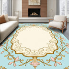 Elegant Floral Swirl Pattern Rug