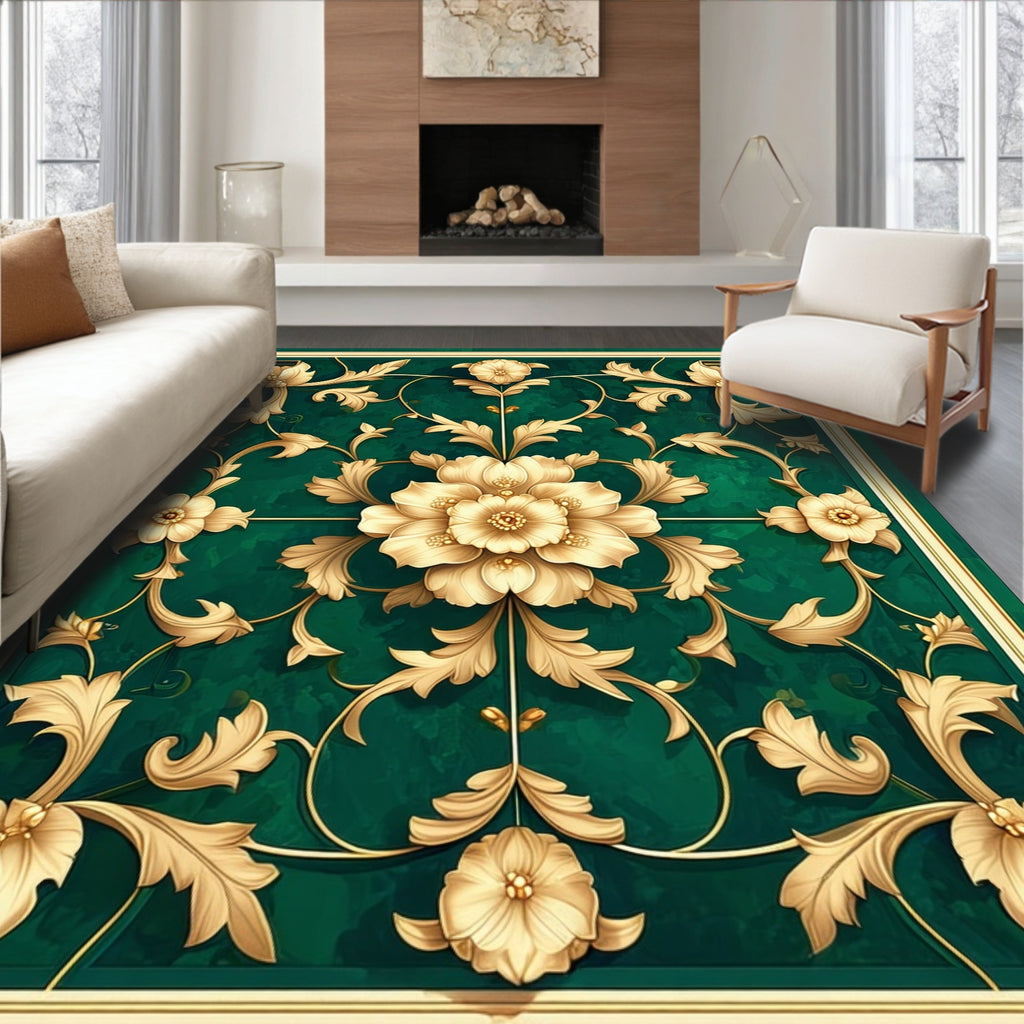 Ornate Floral Vine Design Rug