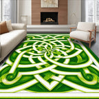 Intricate Green Knotwork Pattern Rug