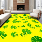 Green Leaves Tropical Pattern Rug