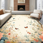 Whimsical Butterfly Floral Branch Design Rug