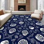 White Shell Garden Pattern Design Rug