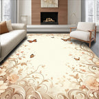 Floral Butterfly Swirl Pattern Rug
