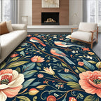 Birds And Blossoms Nature Pattern Rug