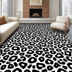Bold Black White Animal Print Design Rug