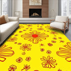 Retro Daisy Floral Pattern Rug