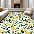 Yellow Green Floral Vines Rug