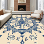 Celestial Sunburst Leaf Mandala Rug