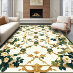 Ornate Floral Vine Gold Pattern Rug