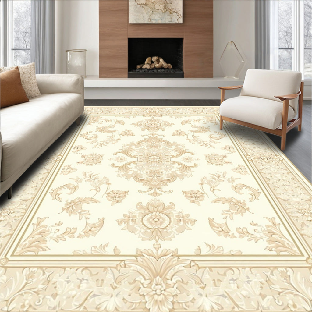Ornate Floral And Acanthus Scroll Pattern Rug