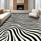 Black Cream Wild Pattern Design Rug