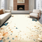 Whimsical Floral Butterfly Garden Rug