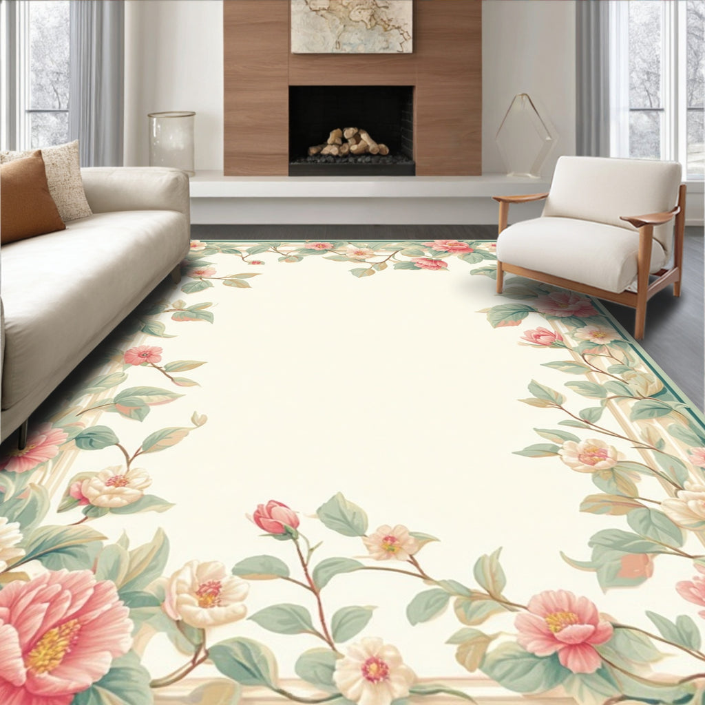 Vintage Floral Garden Vine Rug