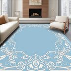 Art Nouveau Floral Scroll White Rug