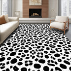 Black Circles Pattern Abstract Design Rug