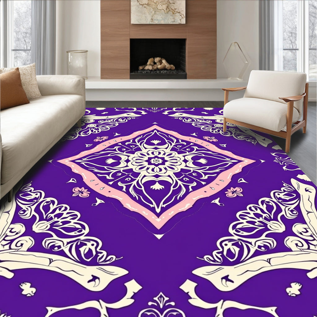 Elegant Floral Mandala Design Rug