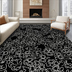Line Art Floral Pattern Rug