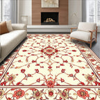 Intricate Floral Scrollwork Cream Rug