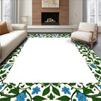 Vine Floral Blue Accent Rug