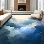 Dreamy Sky Blue Clouds Rug