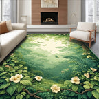 Enchanted Forest Garden With Birds Rug
