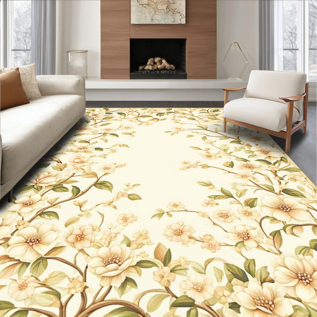 Vintage Floral Vine Arrangement Rug
