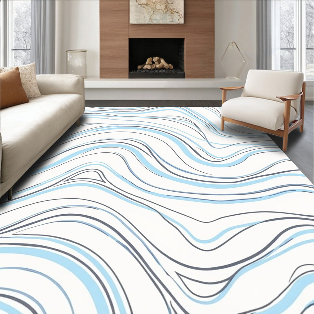 Fluid Lines Abstract Pattern Rug