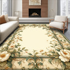 Floral Vines Elegant Border Design Rug