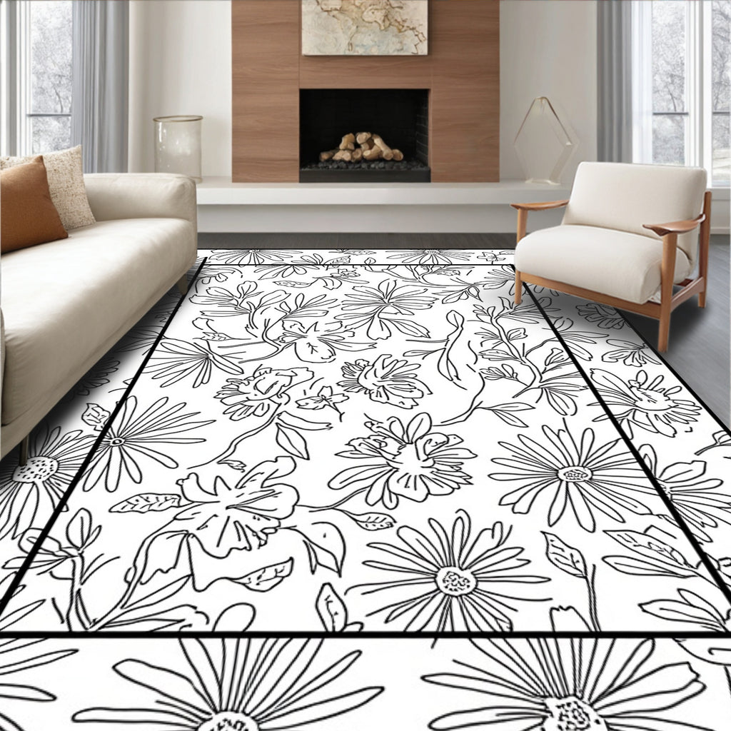 Whimsical Botanical Garden Pattern Rug