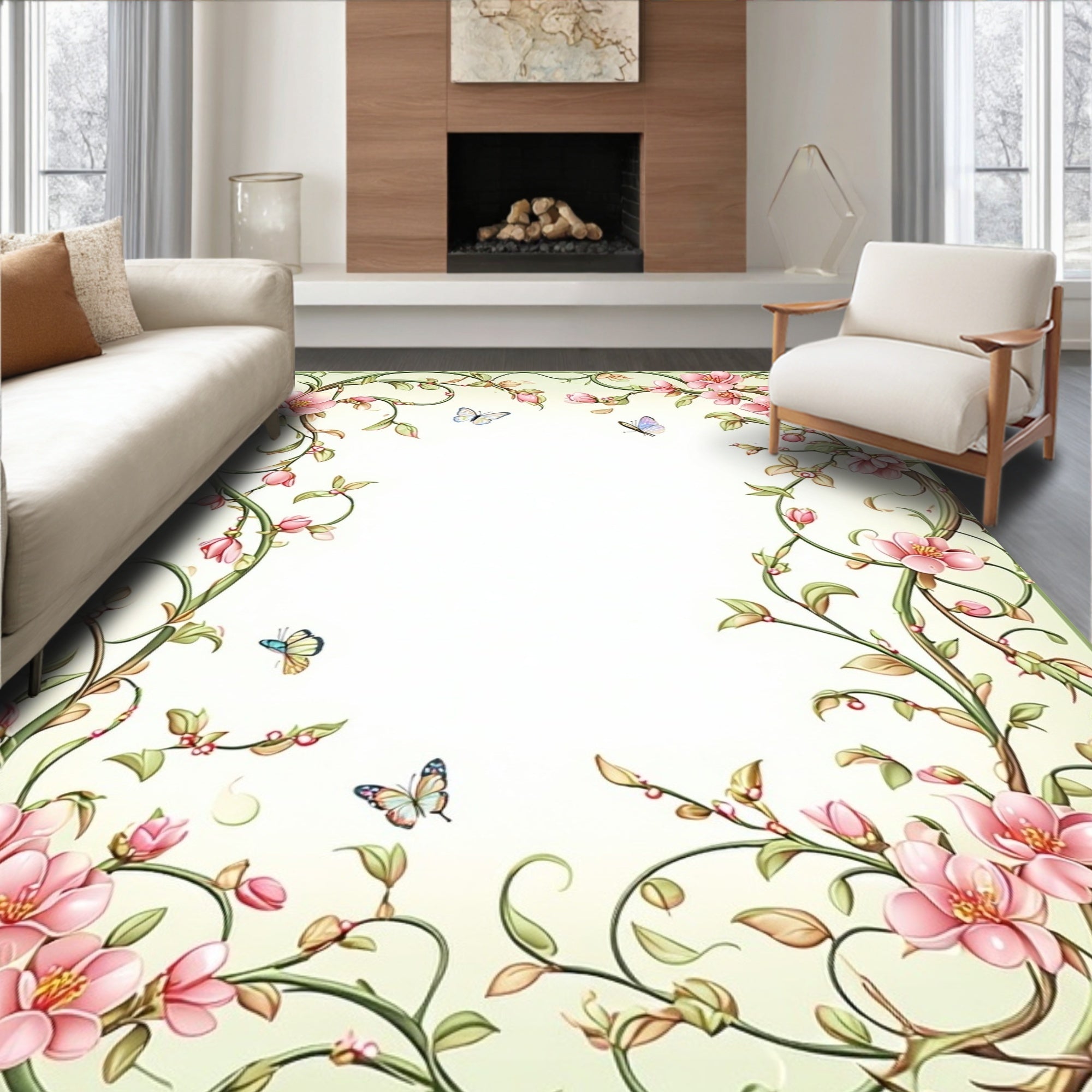 Botanical Garden Floral Vines Rug
