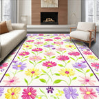Floral Meadow Vibrant Daisy Design Rug