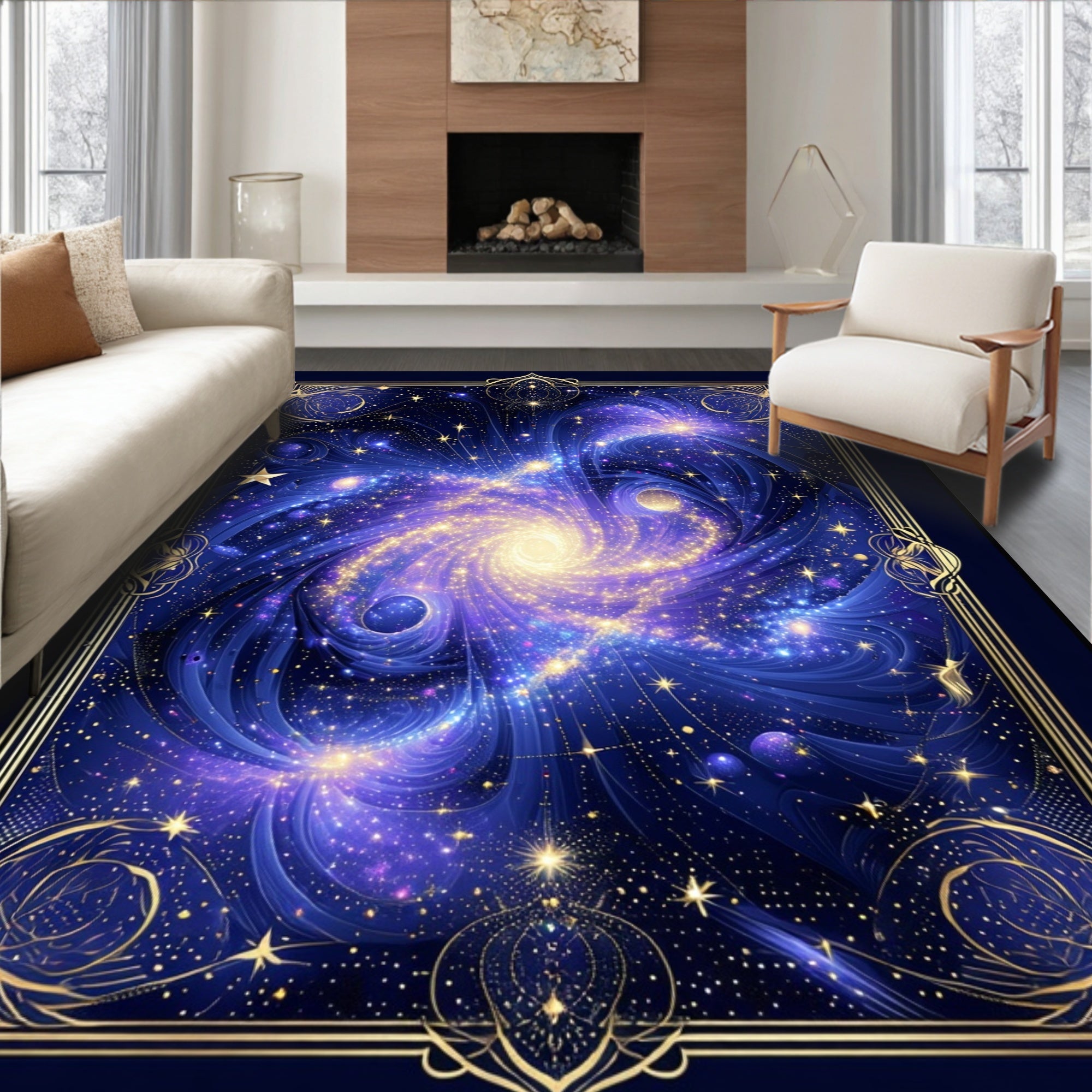 Cosmic Swirl Starry Night Rug