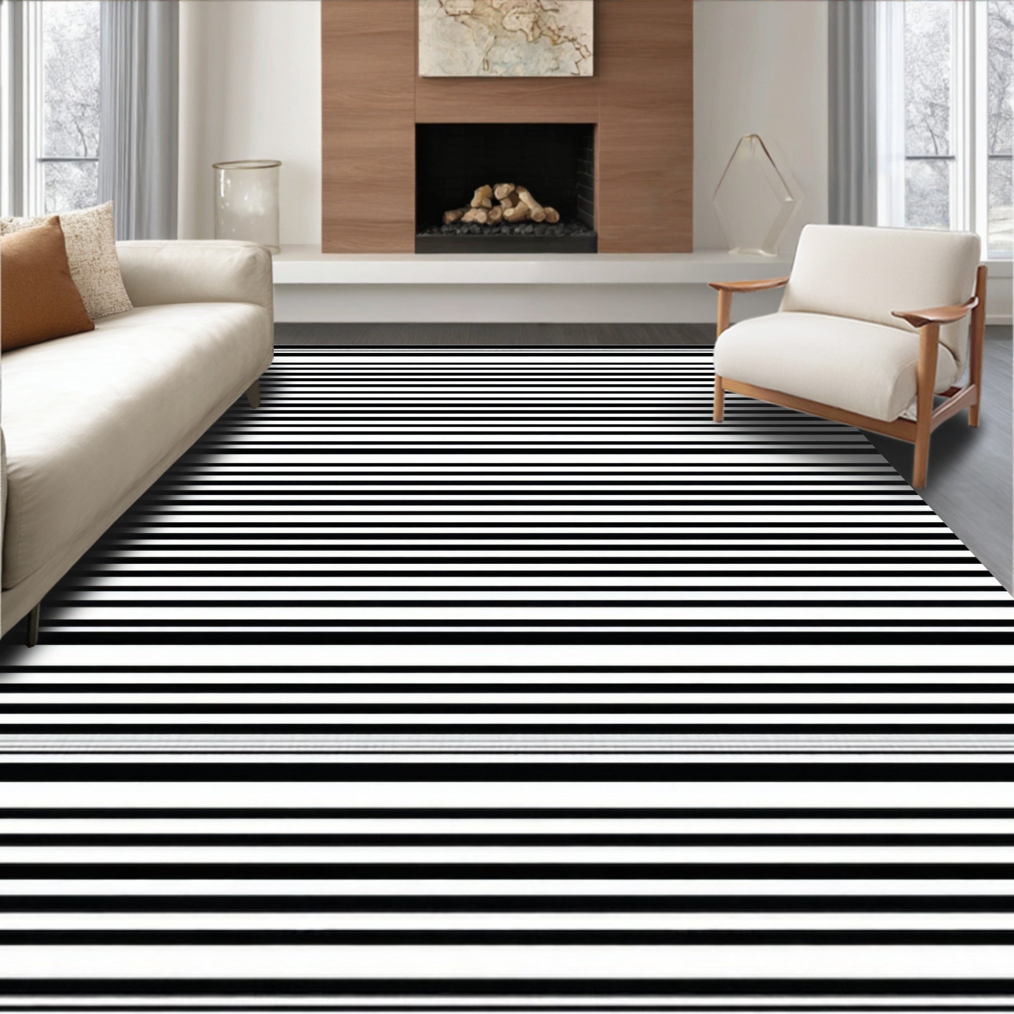 Bold Horizontal Stripe Design Rug