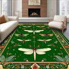 Art Nouveau Insect Floral Emerald Garden Rug