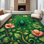 Enchanting Insect Floral Garden Pattern Rug