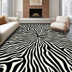 Bold Zebra Print Radiating Pattern Rug