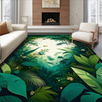 Lush Jungle Arch With Butterflies Rug