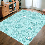 Whimsical Aquatic Life Flora Pattern Rug