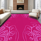 Abstract Swirls Line Art Rug