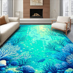 Underwater Coral Reef Fish Design Rug