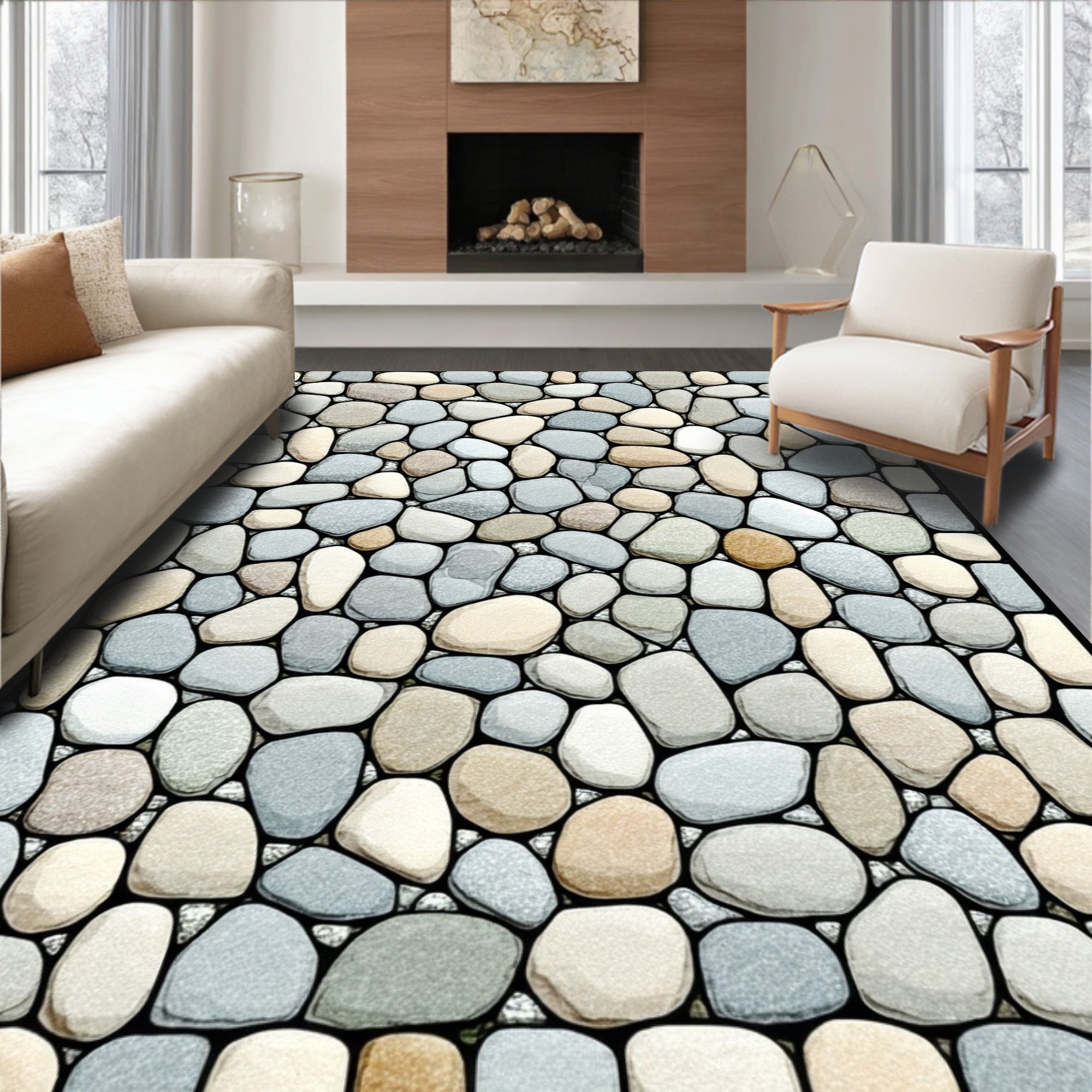 Textured Pebble Pattern Design Rug