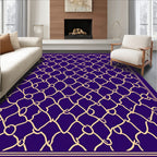 Woven Net Pattern With Yellow Outline Rug