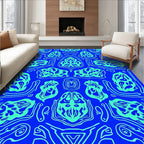 Abstract Blue Mint Organic Pattern Rug