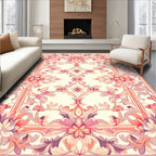 Ornate Floral Scrollwork Pastel Pattern Rug